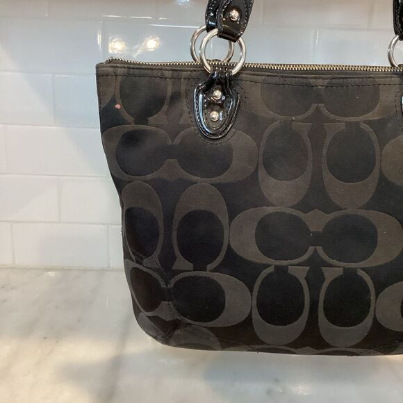 Coach Signature C Small Tote Bag Satchel Shoulder Bag - Picture 4 of 16